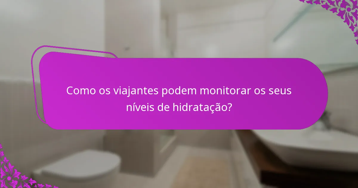 Como os viajantes podem monitorar os seus níveis de hidratação?