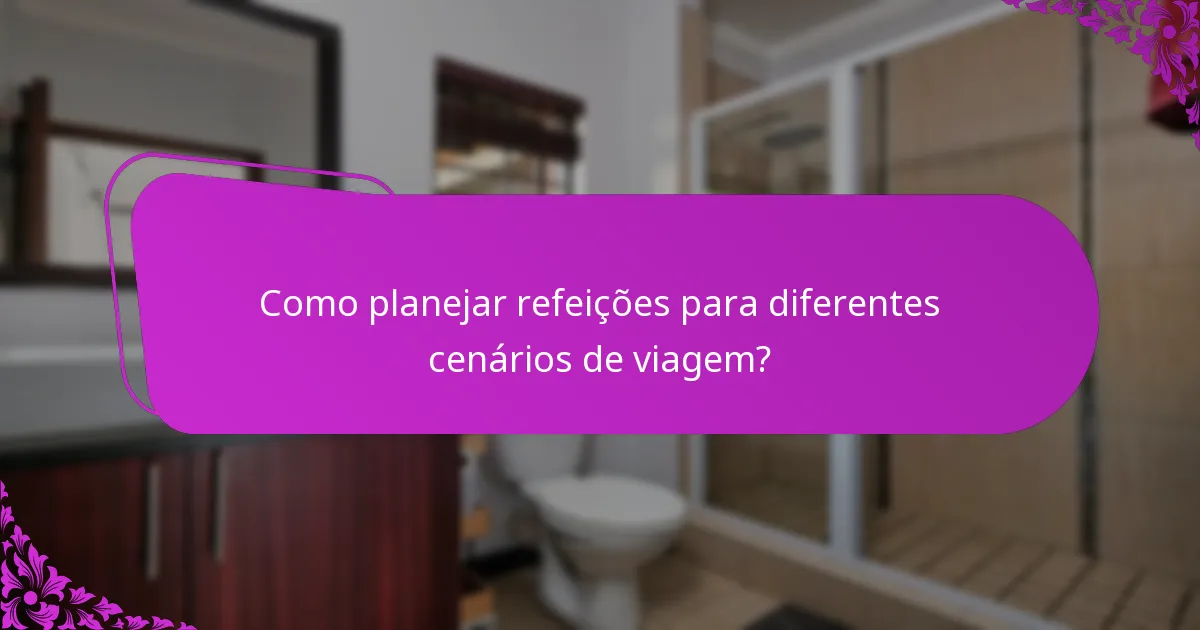 Como planejar refeições para diferentes cenários de viagem?
