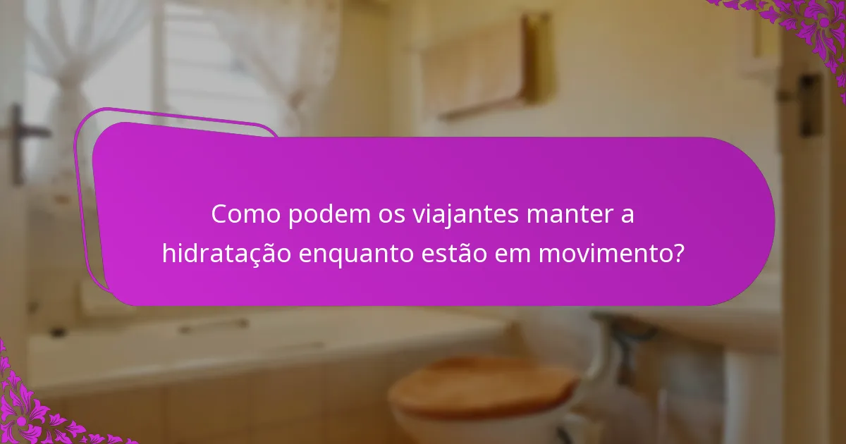 Como podem os viajantes manter a hidratação enquanto estão em movimento?