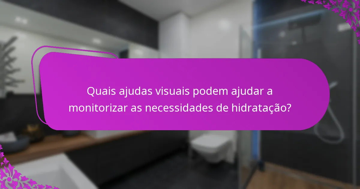 Quais ajudas visuais podem ajudar a monitorizar as necessidades de hidratação?
