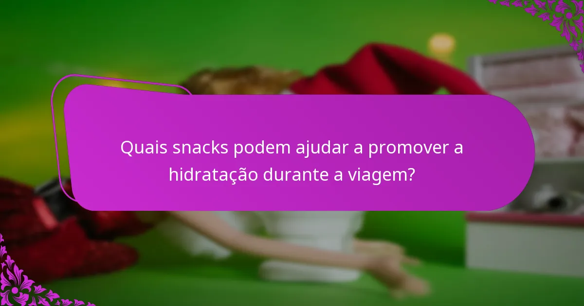 Quais snacks podem ajudar a promover a hidratação durante a viagem?